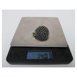 Very Cute Heavy Sterling Silver Hedgehog Brooch