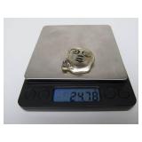 Heavy Vintage Sterling Silver Peruvian Face Brooch