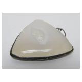 Large Sterling Silver & Polished White Stone Pendant