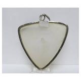 Large Sterling Silver & Polished White Stone Pendant