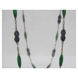 Great Looking Vintage Enameled Brass Chinese Lion or Foo Dog Pendant Necklace