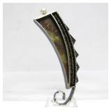 Sculptural Modernist Sterling Silver Brooch w/Pearl