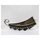 Sculptural Modernist Sterling Silver Brooch w/Pearl