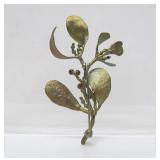 Large Signed Mistletoe Brooch w/Garnets