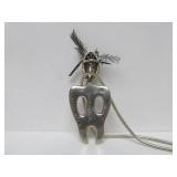 Signed Sterling Silver Alaskan Masked Figure Pendant Necklace by Jessica Felix