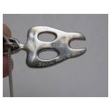 Signed Sterling Silver Alaskan Masked Figure Pendant Necklace by Jessica Felix