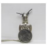 Signed Sterling Silver Alaskan Masked Figure Pendant Necklace by Jessica Felix