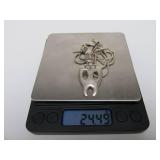 Signed Sterling Silver Alaskan Masked Figure Pendant Necklace by Jessica Felix