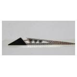 4.25" Retro Geometric Sterling Silver Brooch w/Black Insert