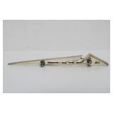 4.25" Retro Geometric Sterling Silver Brooch w/Black Insert