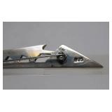 4.25" Retro Geometric Sterling Silver Brooch w/Black Insert