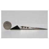 4.25" Retro Geometric Sterling Silver Brooch w/Black Insert