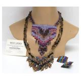 Beautiful Handmade "Fiber Works" Necklaces & Earrings by Helen Banes