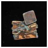 Brutalist Vintage Sterling Silver, Copper & Bronze Brooch by Duke Klassen