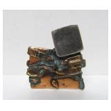 Brutalist Vintage Sterling Silver, Copper & Bronze Brooch by Duke Klassen