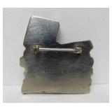 Brutalist Vintage Sterling Silver, Copper & Bronze Brooch by Duke Klassen