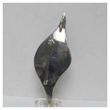 Beautiful Signed Sculptural Sterling Silver Shell w/Blue Stone Inset