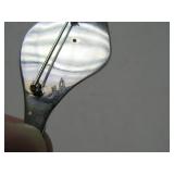 Beautiful Signed Sculptural Sterling Silver Shell w/Blue Stone Inset