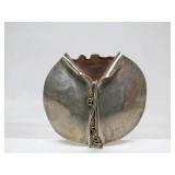 Sculptural Modernist Sterling Silver & Copper Brooch