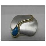 Excellent Signed Vintage West German Modernist Sterling Silver Brooch Pendant