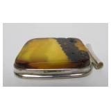 Large Sterling Silver & Amber Pendant