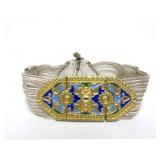 Outstanding Sterling Silver Enameled Necklace & Bracelet Set