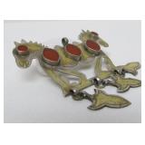 Antique Turkoman Silver Dual Horse Pendant
