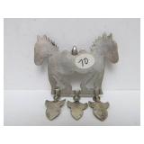 Antique Turkoman Silver Dual Horse Pendant