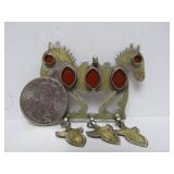 Antique Turkoman Silver Dual Horse Pendant