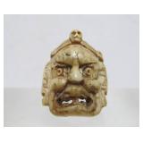 Antique Carved Bone Tibetan Mahakala Mask Ring