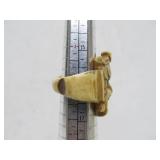 Antique Carved Bone Tibetan Mahakala Mask Ring