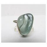 Wonderful Signed Sterling Silver BURLE MARX "Forma Livre" Carved Stone Ring