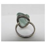 Wonderful Signed Sterling Silver BURLE MARX "Forma Livre" Carved Stone Ring