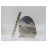 Sculptural Modernist Sterling Silver Brooch Black Brecciated Jasper by Stone Metal Studio