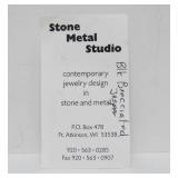 Sculptural Modernist Sterling Silver Brooch Black Brecciated Jasper by Stone Metal Studio