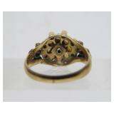Gorgeous Vintage 18K Gold Ring Encrusted w/Rubies & Opals