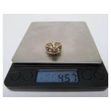 Gorgeous Vintage 18K Gold Ring Encrusted w/Rubies & Opals