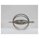 Elegant Sculptural Sterling Silver Pendant w/Malachite