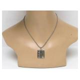 Exceptional Sterling Silver & Gold Pendant Necklace w/Gemstones