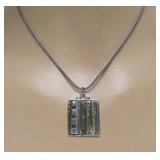 Exceptional Sterling Silver & Gold Pendant Necklace w/Gemstones