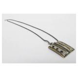 Exceptional Sterling Silver & Gold Pendant Necklace w/Gemstones