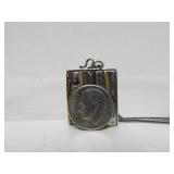 Exceptional Sterling Silver & Gold Pendant Necklace w/Gemstones