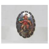 Old Vintage Inlaid Native American Sterling Silver Ring