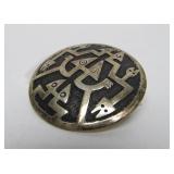 Vintage Ecuadorian Silver Brooch Pendant
