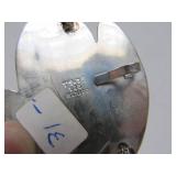 Large Vintage Taxco Sculptural Sterling Silver Brooch Pendant w/Onyx