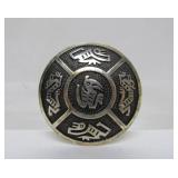 Vintage Ecuadorian Silver Brooch Pendant