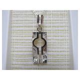 Mid Century Danish Modern Sterling Silver Pendant Necklace by Kalevi Sara