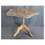 Vintage Wooden Accent Table with Scalloped Edge