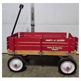 Radio Flyer Town & Country Wagon Red Wooden Pull Wagon