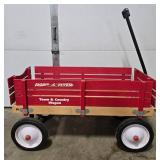 Radio Flyer Town & Country Wagon Red Wooden Pull Wagon